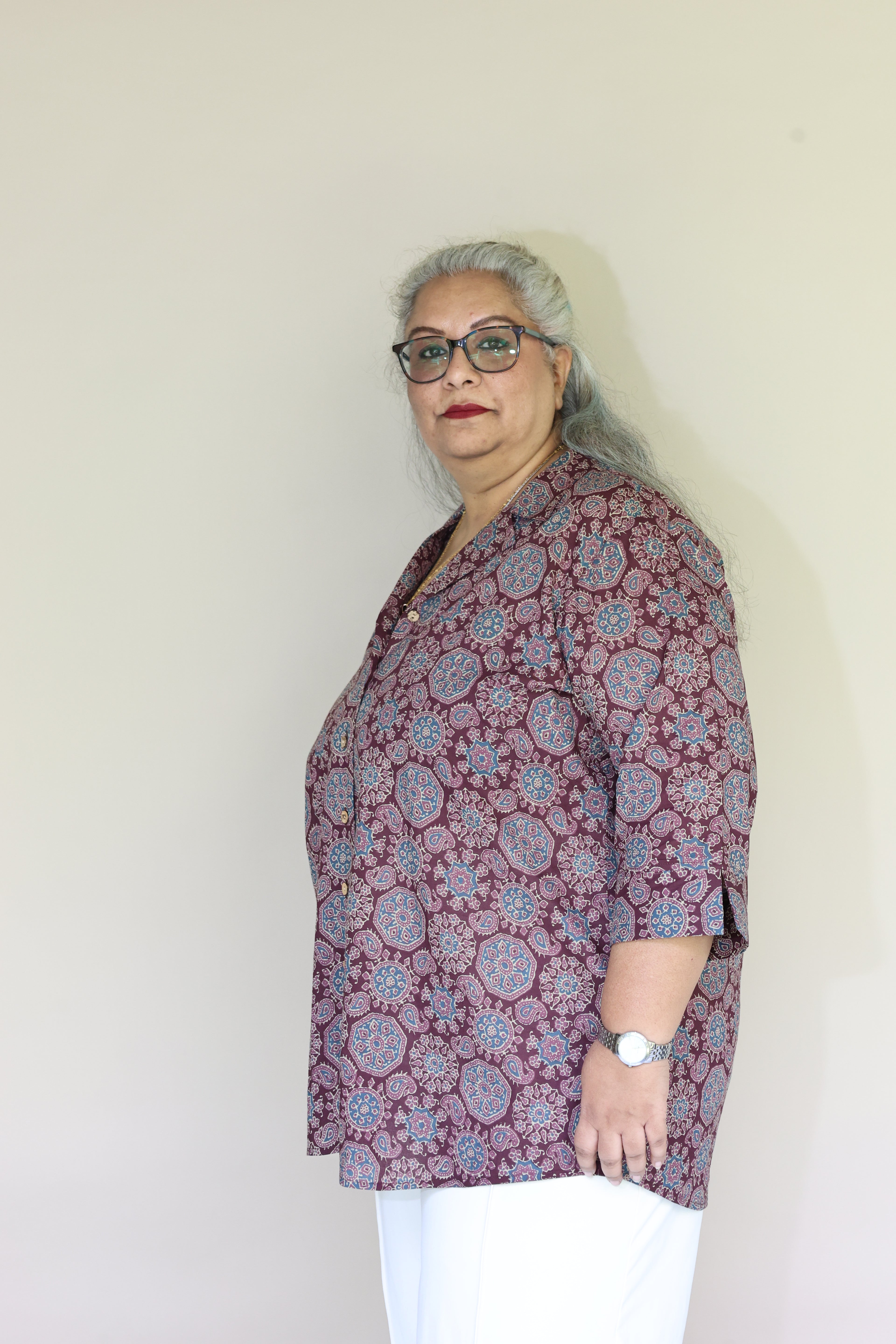 Maroon Jaipuri Hand Block Printed Floral Cotton Shirt