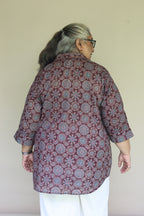 Maroon Jaipuri Hand Block Printed Floral Cotton Shirt