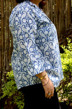 Blue Jaipuri Hand Block Printed Cotton Shirt