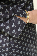 Black Jaipuri Hand Block Printed Cotton Shirt