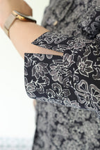 Black Jaipuri Hand Block Printed Floral Cotton Shirt