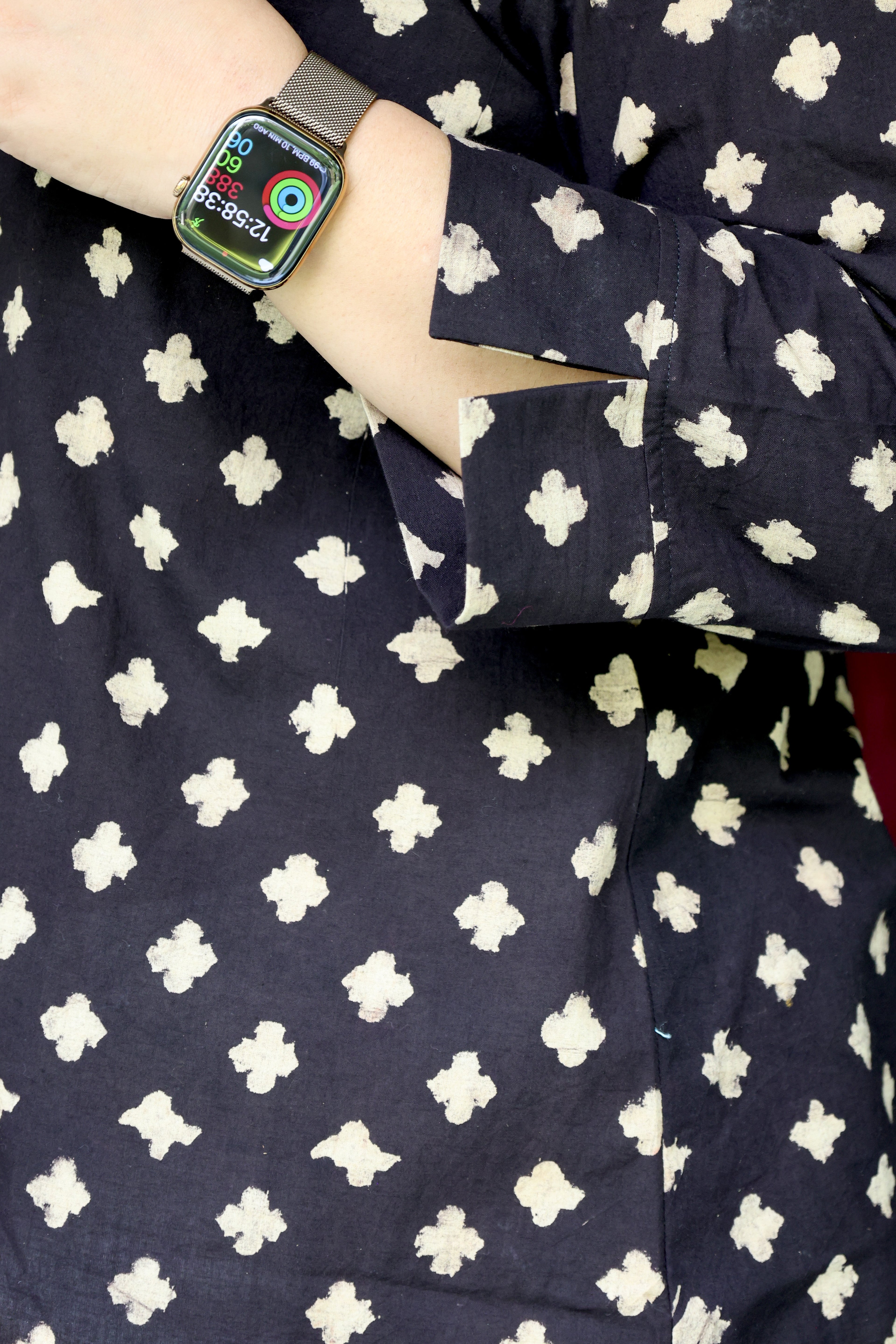 Black Ajrakh Hand Block Printed Cotton Shirt