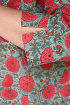 Green Jaipuri Hand Block Printed Floral Cotton Shirt