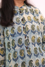 Green Jaipuri Hand Block Printed Floral Modal Cotton Kurta