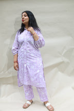 Purple Floral Jaipuri Cotton Co-ord Set