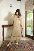 Beige Modal Cotton Hand Block Printed Set