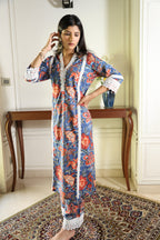 Blue Jaipuri Block Print 60x60 Cotton Co-ord Set