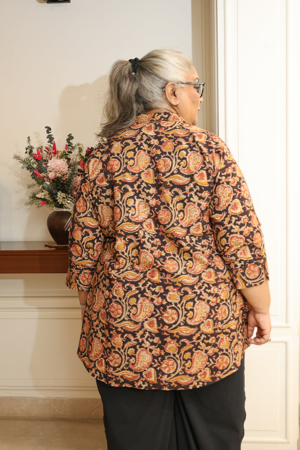 Brown Kalamkari Hand Block Printed Shirt