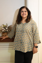 Light Green Floral Jaipuri Hand Block Printed Cotton Shirt