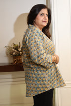Light Green Floral Jaipuri Hand Block Printed Cotton Shirt