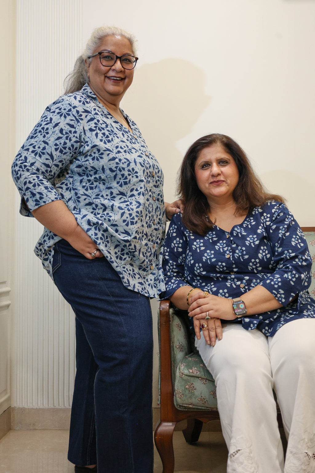 Indigo Jaipuri Hand Block Printed Cotton Shirt