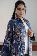 Blue Jaipuri Cotton Patchwork Jacket with Intricate Handwork