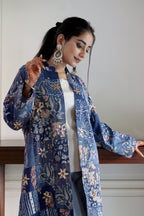 Blue Jaipuri Cotton Patchwork Jacket with Intricate Handwork