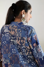 Blue Jaipuri Cotton Patchwork Jacket with Intricate Handwork