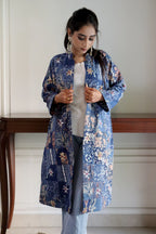 Blue Jaipuri Cotton Patchwork Jacket with Intricate Handwork