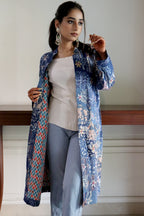 Blue Jaipuri Cotton Patchwork Jacket with Intricate Handwork